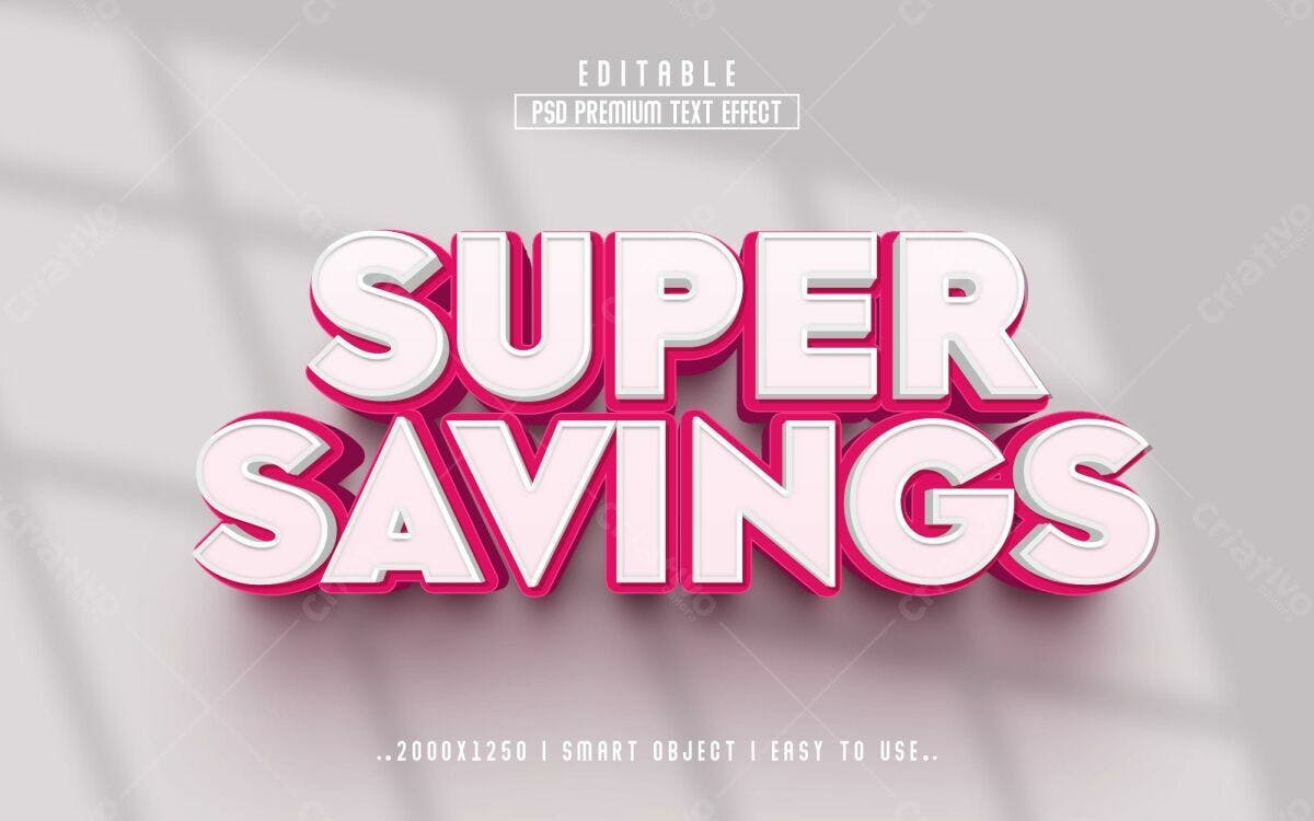 Efeito de Texto Super Savings PSD Editável