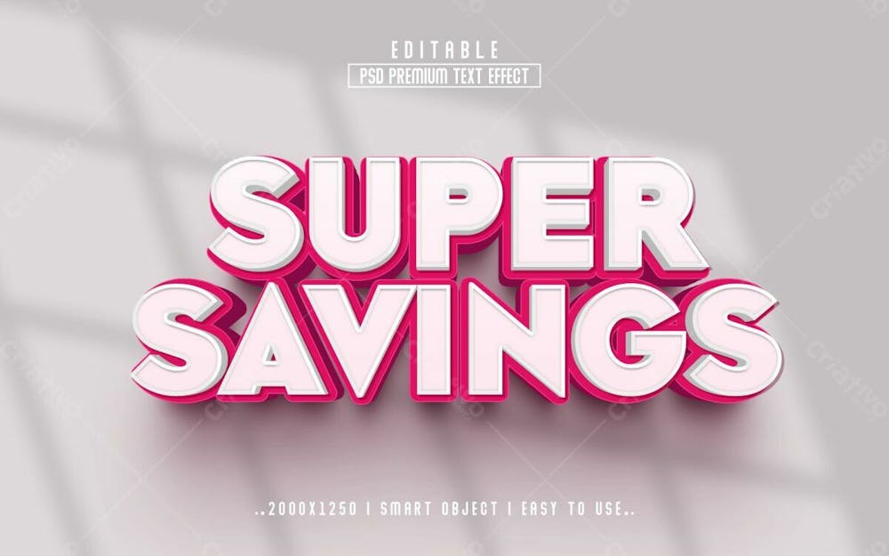 Super Economia Estilo De Efeito De Texto Psd Editável Em 3D
