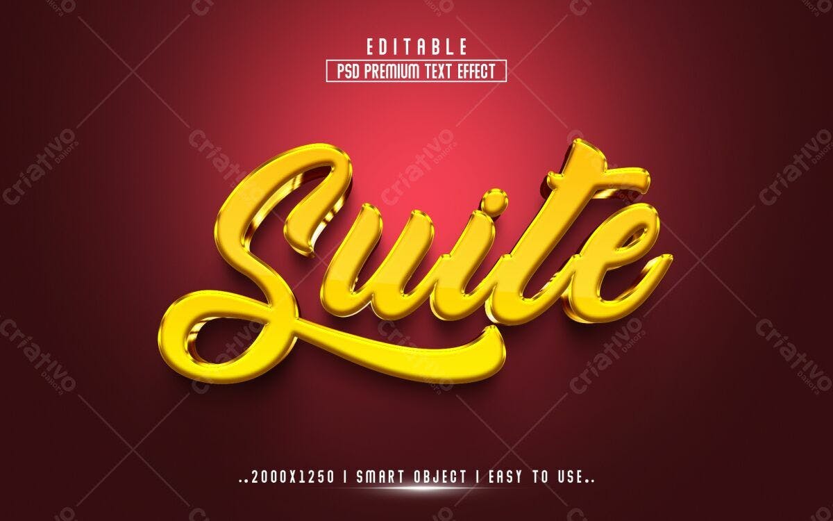Efeito de Texto PSD Editável para Logos Luxuosos