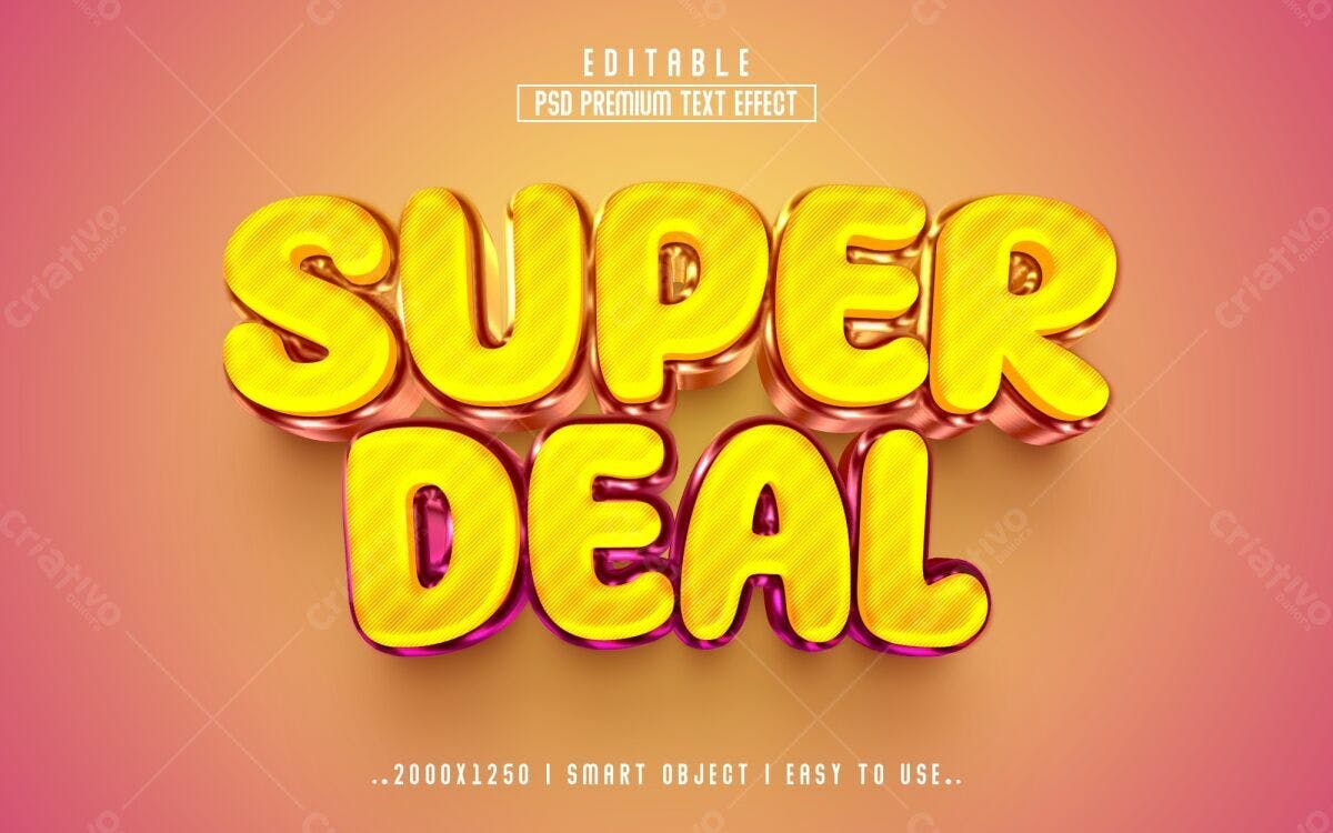 Efeito de Texto Super Deal PSD Editável