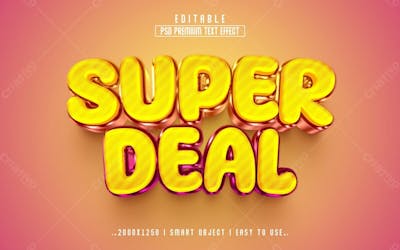 Super Negócio Estilo De Efeito De Texto Psd Editável Em 3D