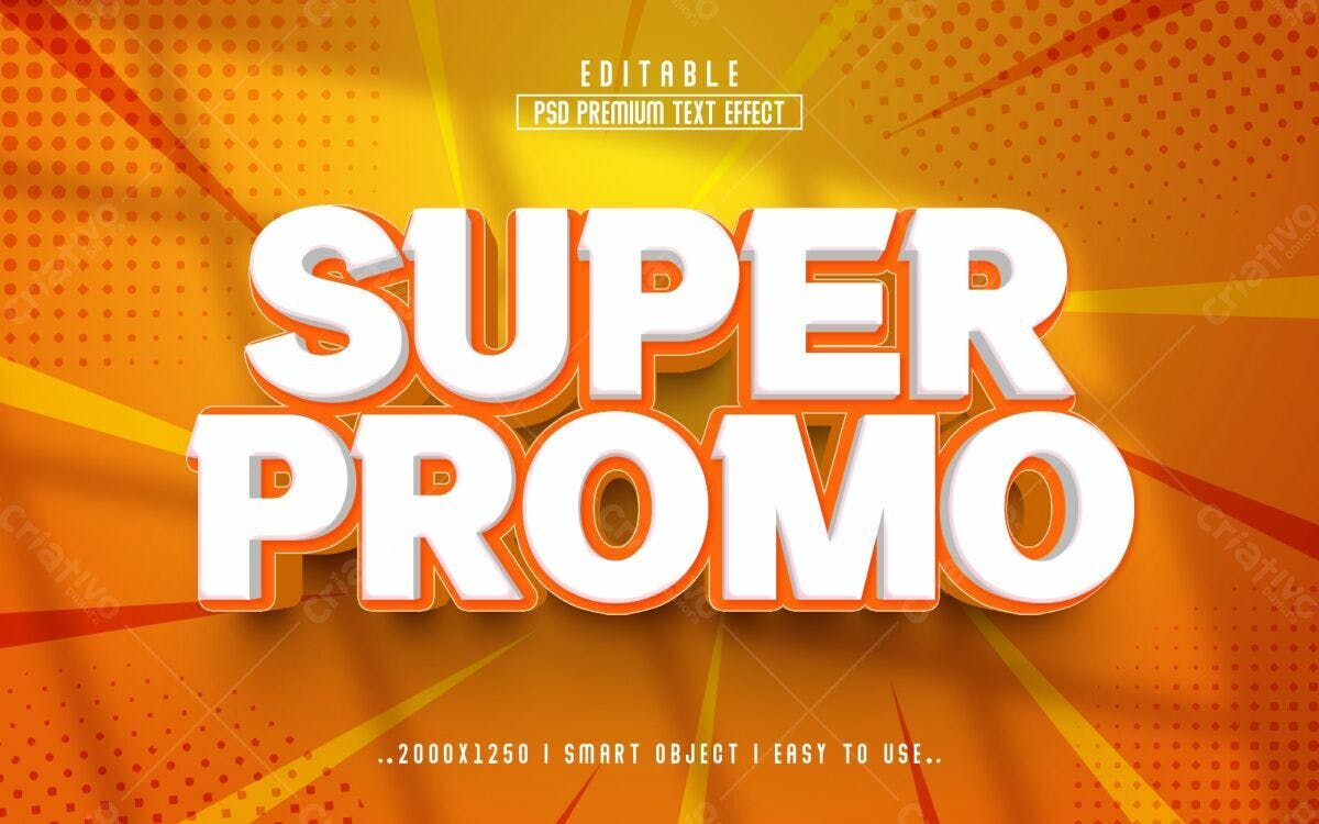 Efeito de Texto Super Promoção PSD Editável