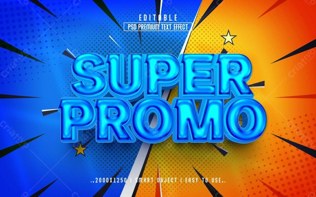 Efeito de Texto Super Promoção PSD Editável