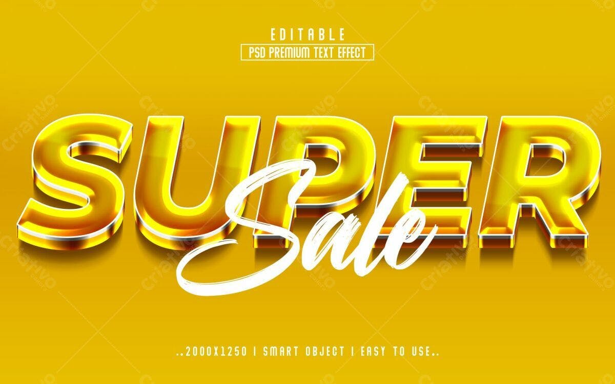 Efeito de Texto Super Sale PSD Editável