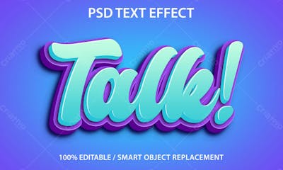 Talk 3D Efeito De Texto Psd Editável Estilo Moderno