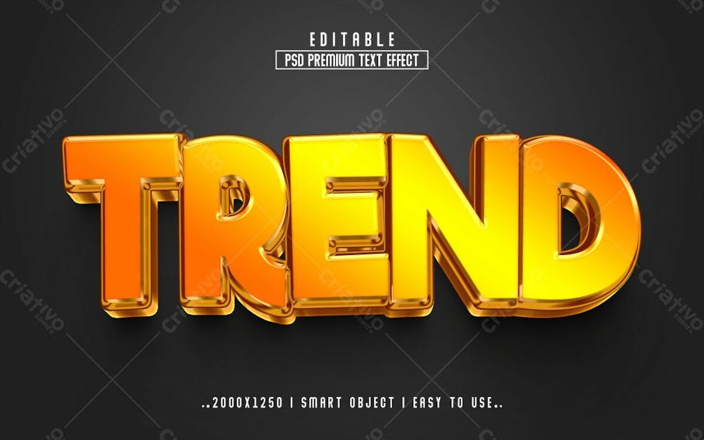 Tendência 3D Estilo De Efeito De Texto Psd Editável