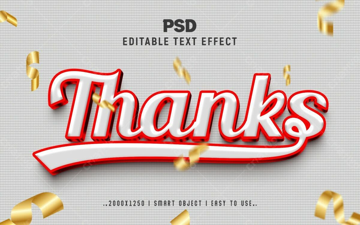 Efeito de Texto Obrigado PSD Editável