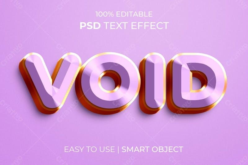 Vazio estilo de efeito de texto psd editável em 3d