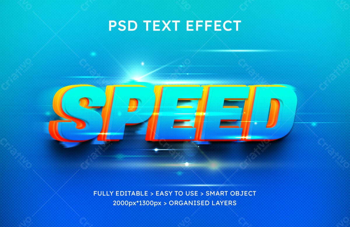 Efeito de Texto Speed PSD Editável