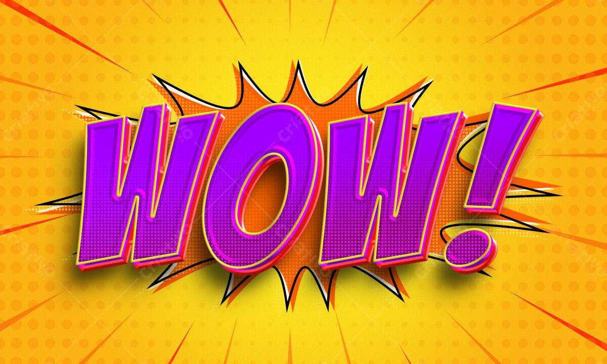 Arte em Estilo Pop Art "WOW" PSD Editável