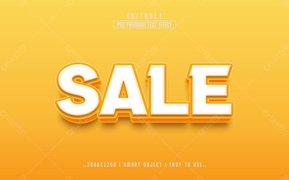 Efeito de Texto para Promoção de Vendas PSD Editável