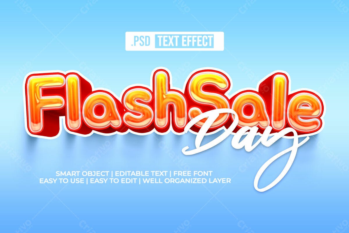 Efeito de Texto Flash Sale PSD Editável