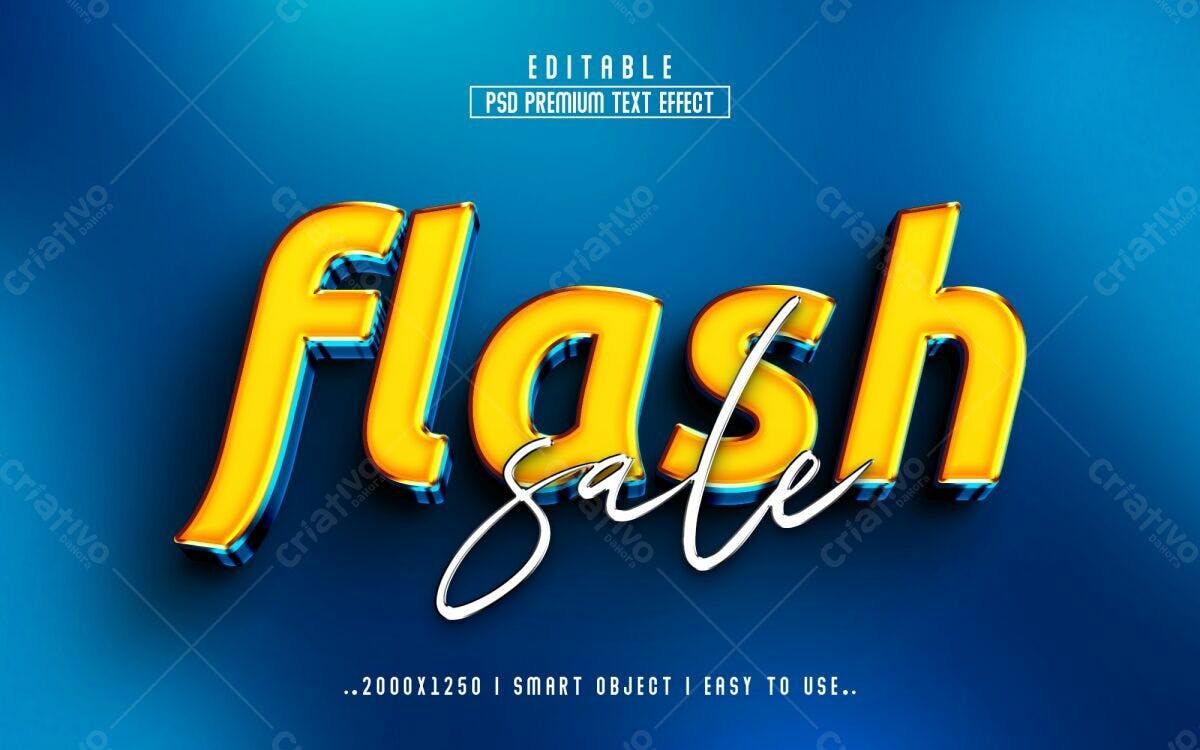 Efeito de Texto Flash Sale PSD Editável