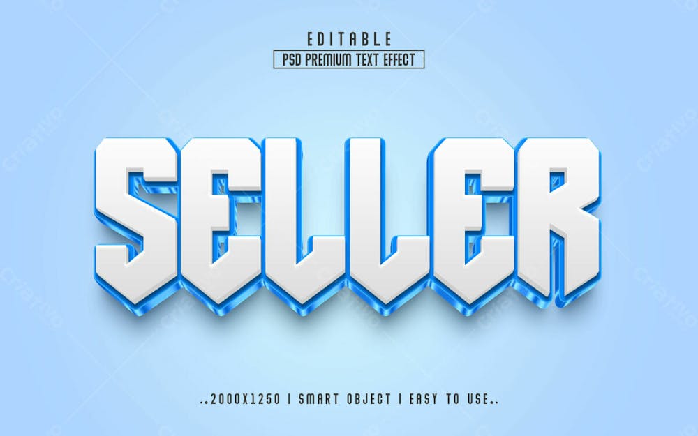 Vendedor 3D Editável Psd Efeito De Texto Estilo Moderno