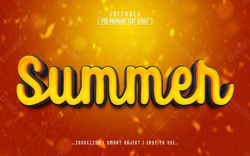 Verão 3D Editável Psd Estilo De Efeito De Texto 1
