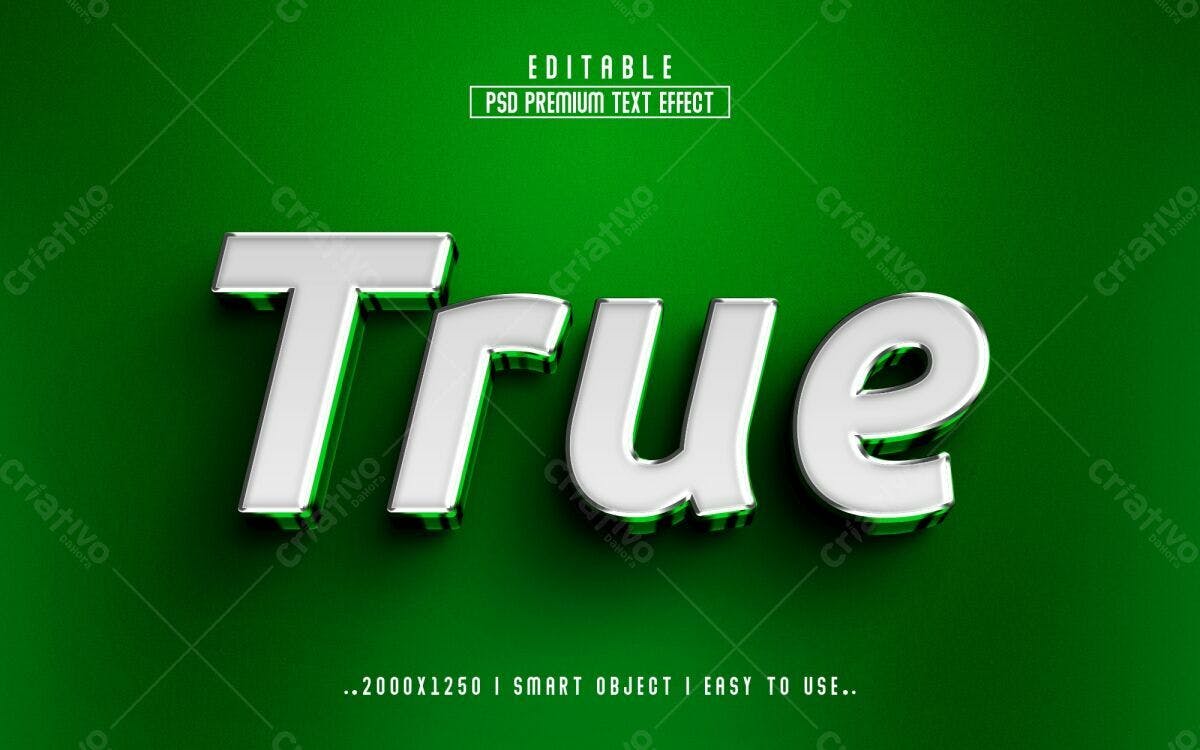 Efeito de Texto 3D PSD Editável