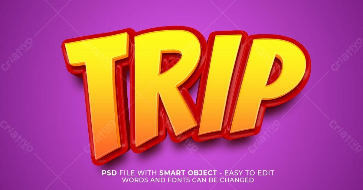 Texto 3D para Viagens PSD Editável