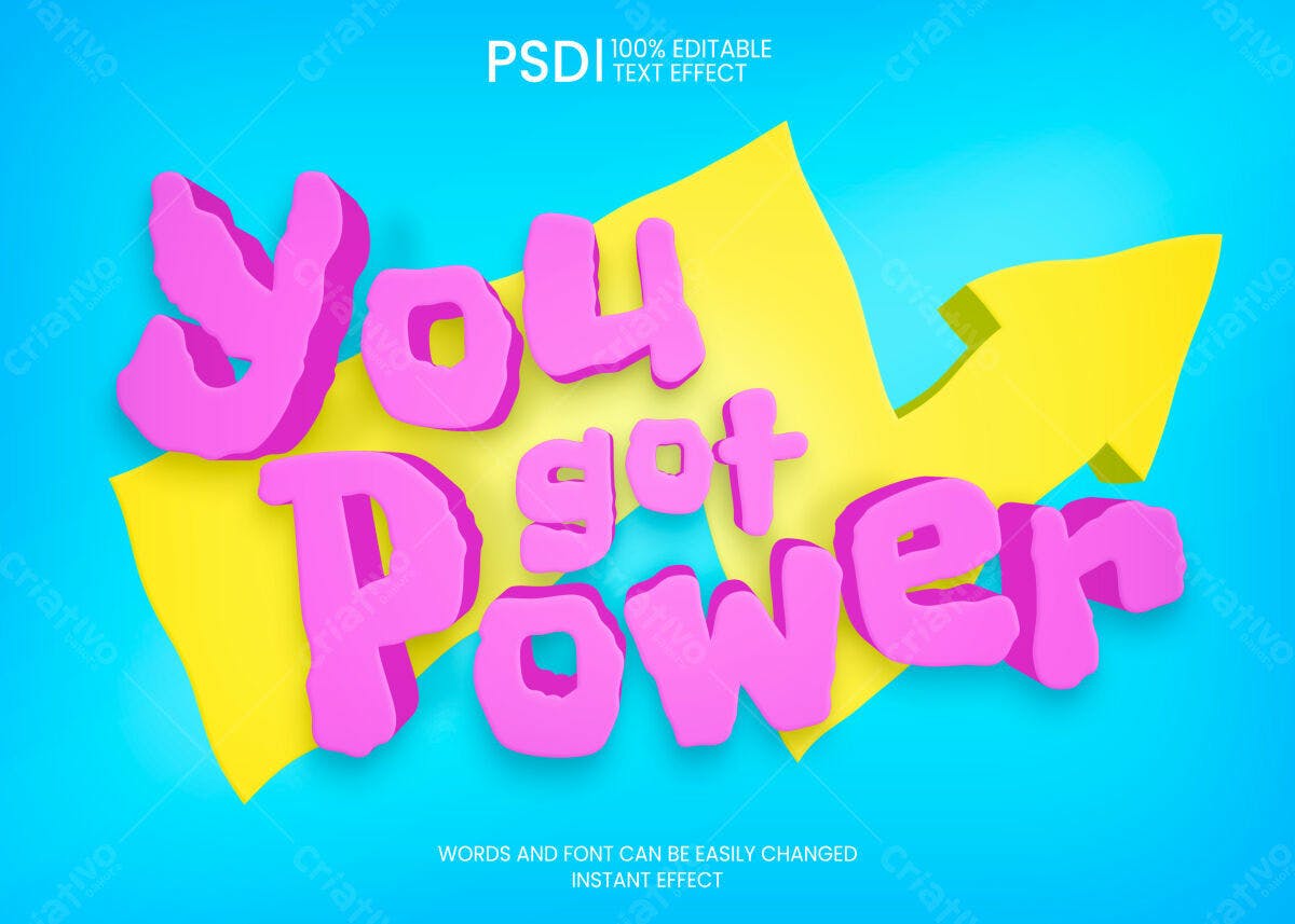 Efeito de Texto You Got Power PSD Editável