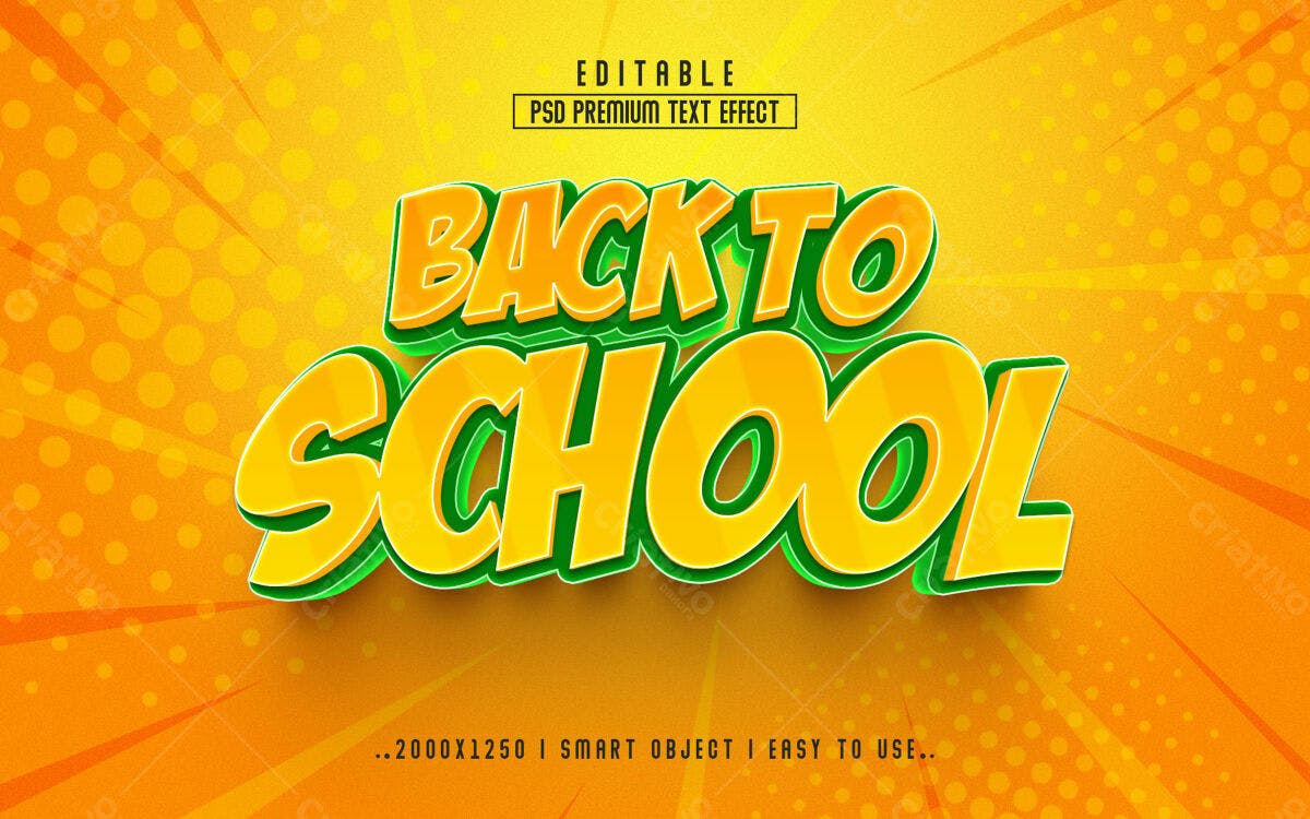 Efeito de Texto "Back to School" PSD Editável