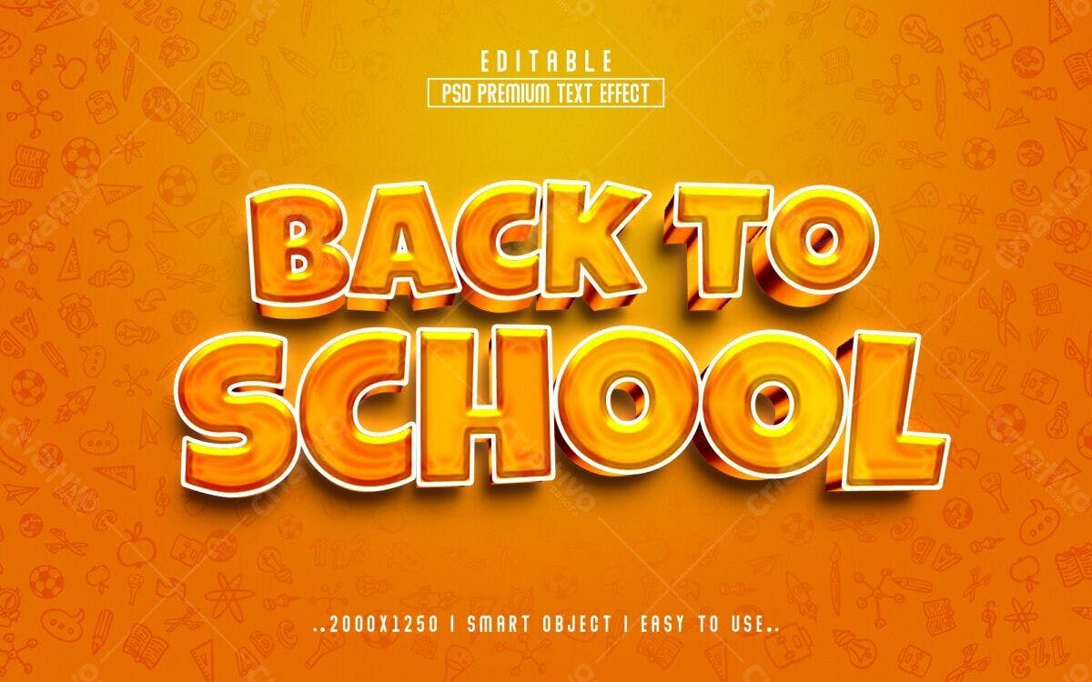 Efeito de Texto "Back to School" PSD Editável
