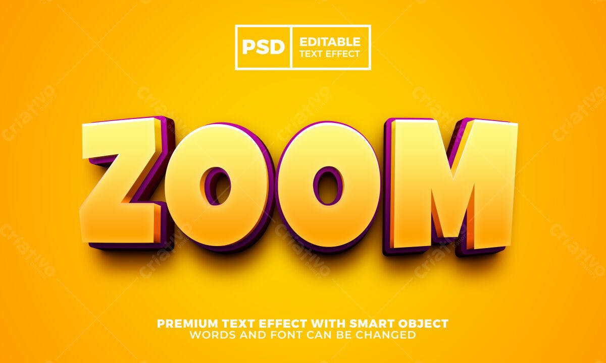 Efeito de Texto 3D Zoom PSD Editável