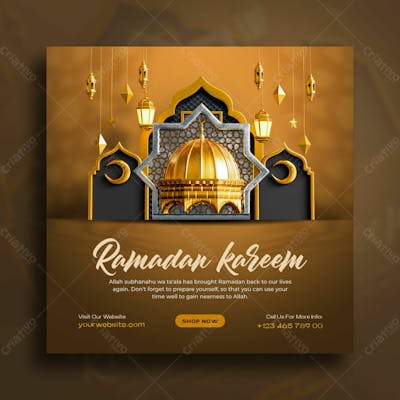 Modelo Psd De Postagem Em Mídia Social Ramadan Kareem