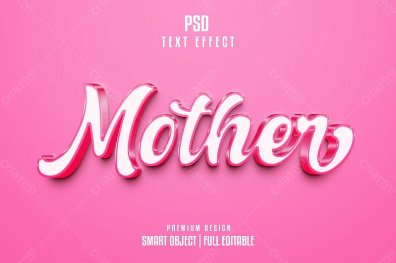 Mother style text effect editable
