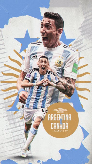 Di maria matchdays story psd editável