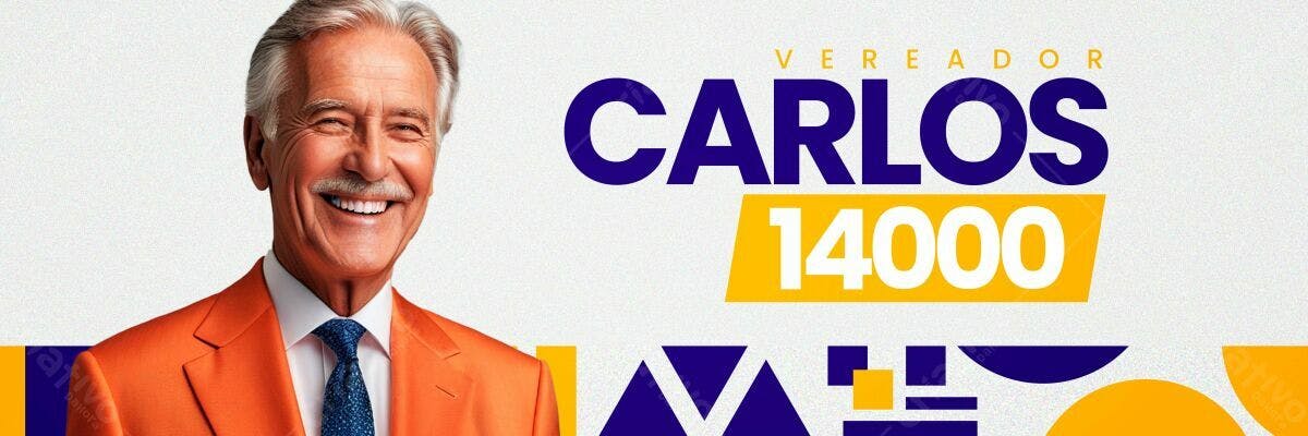 Banner Eleições Vereador Carlos 14000 PSD Editável