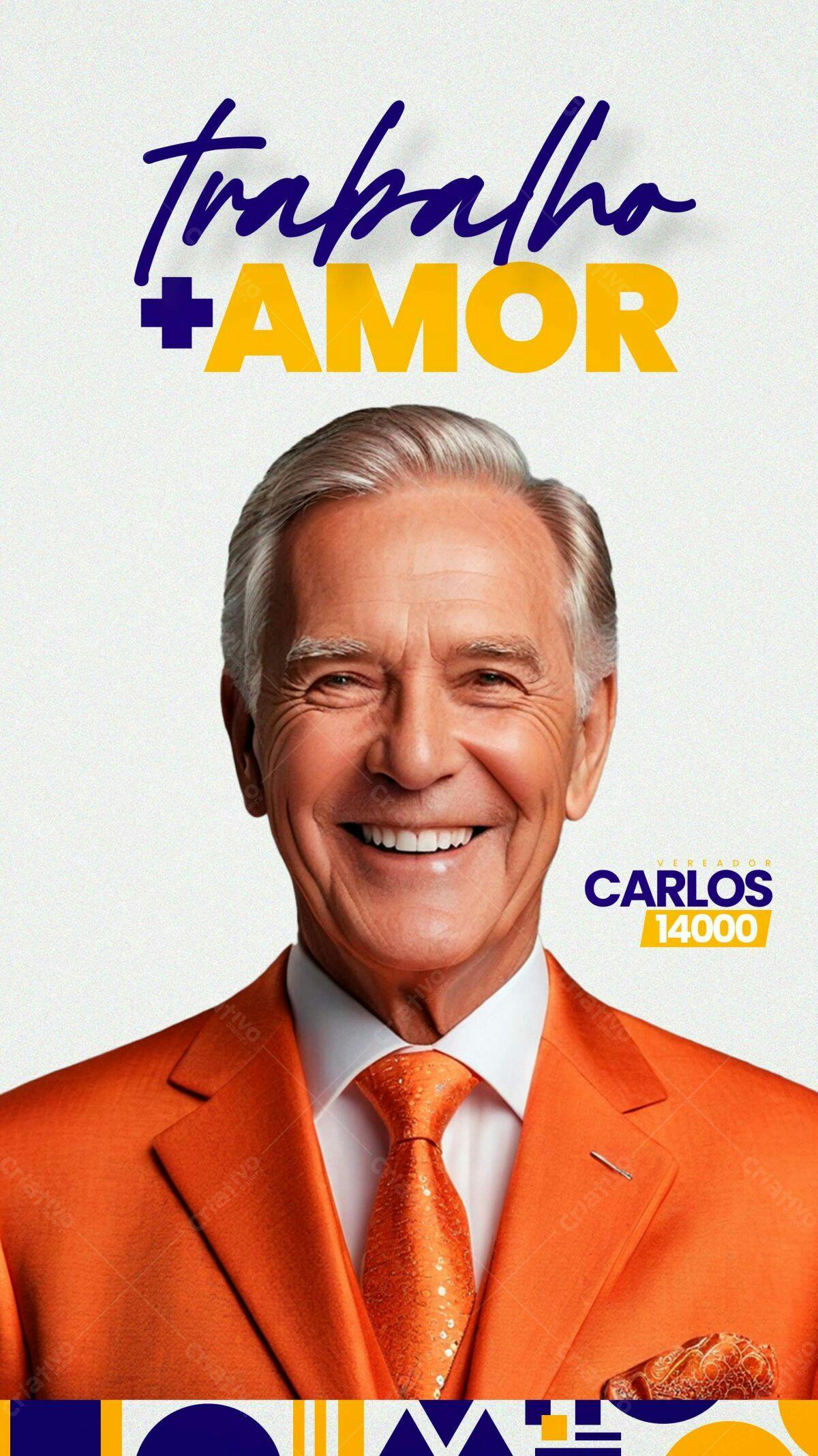 PSD para Campanha Política com Foto de Candidato PSD Editável
