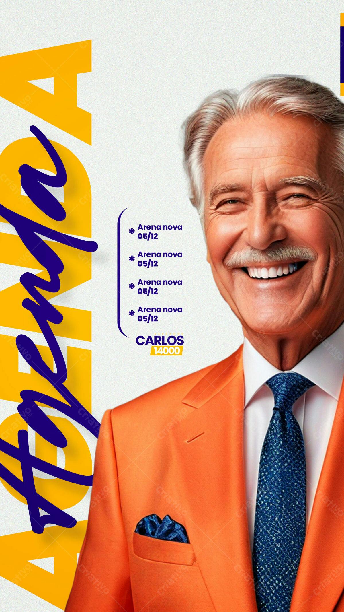 Flyer para Evento Carlos 14000 PSD Editável