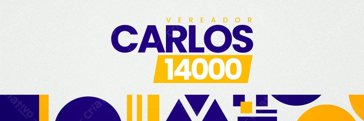 Banner Eleitoral para Vereador Carlos 14000 PSD Editável