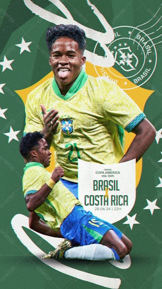 Endrick brasil copa américa matchdays story psd editável