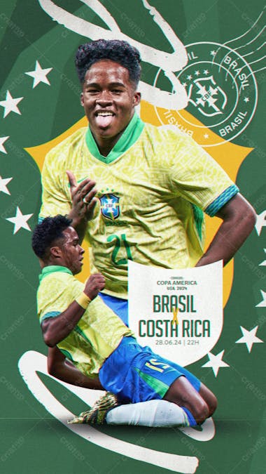 Endrick brasil copa américa matchdays story psd editável