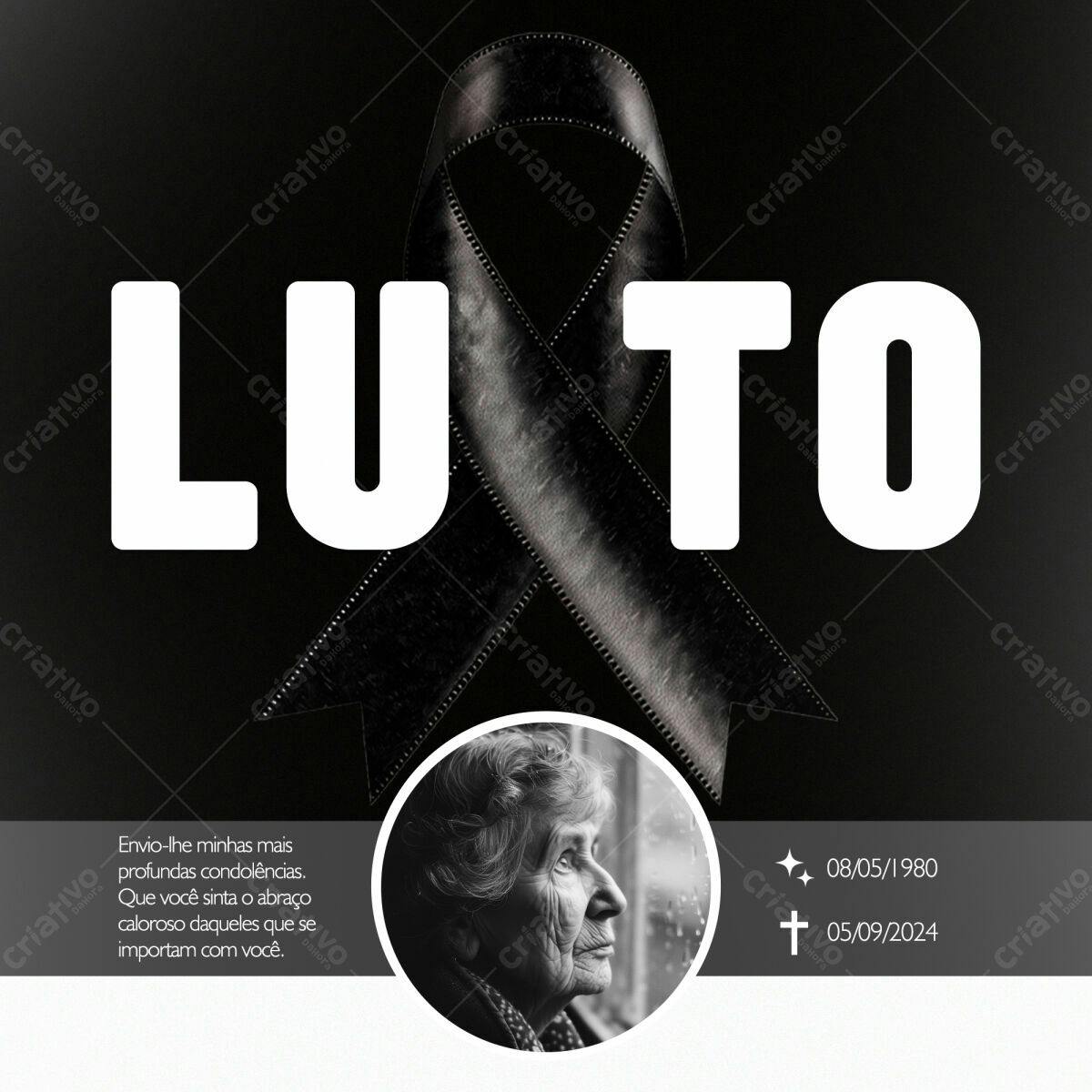 Postagem Luto PSD Editável