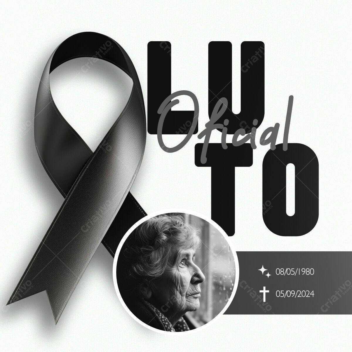 Modelo de Luto para Redes Sociais PSD Editável