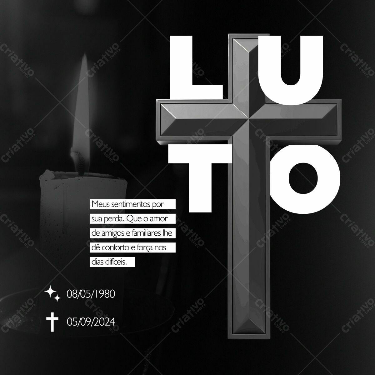 Flyer de Luto PSD Editável