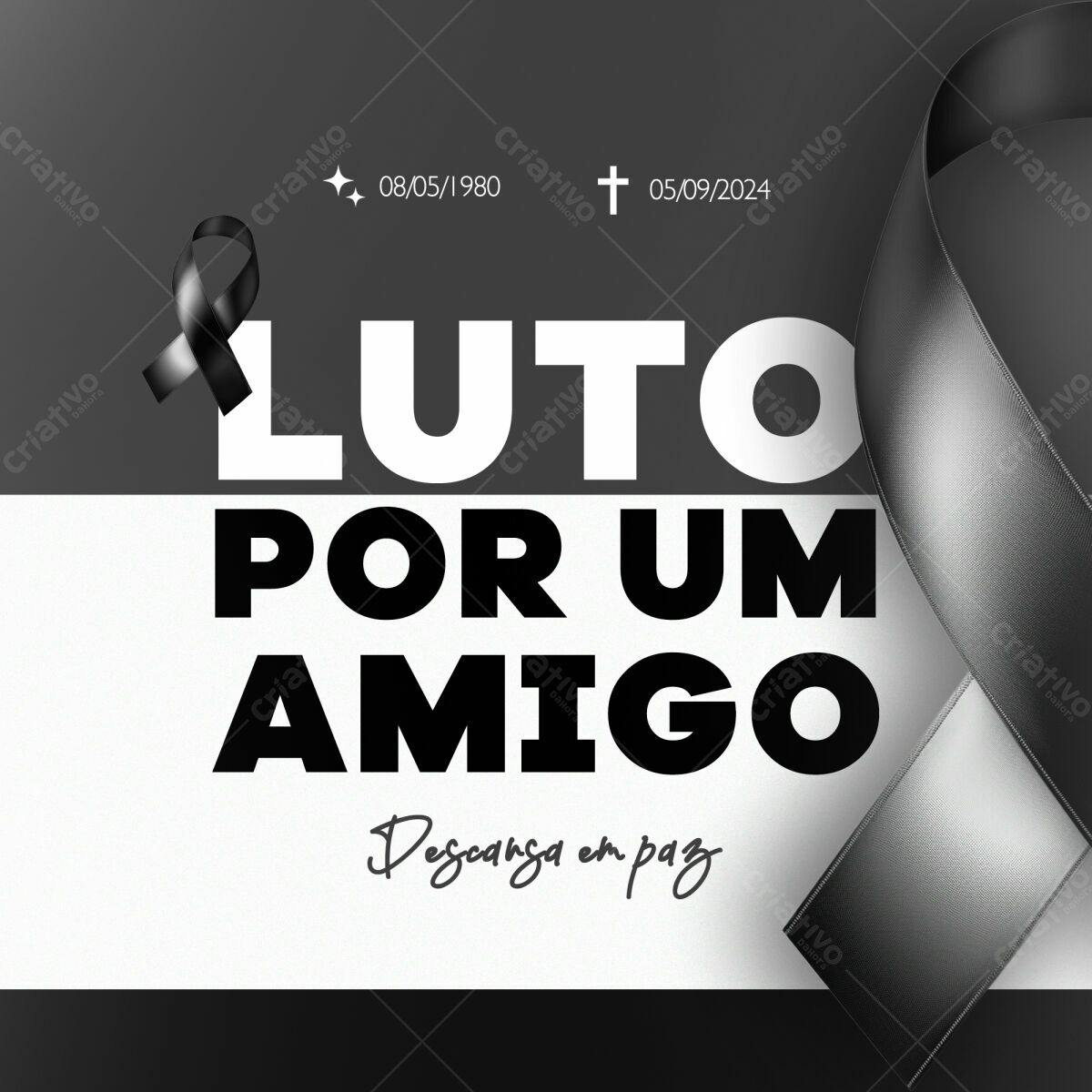 Flyer de Luto por Amigo PSD Editável
