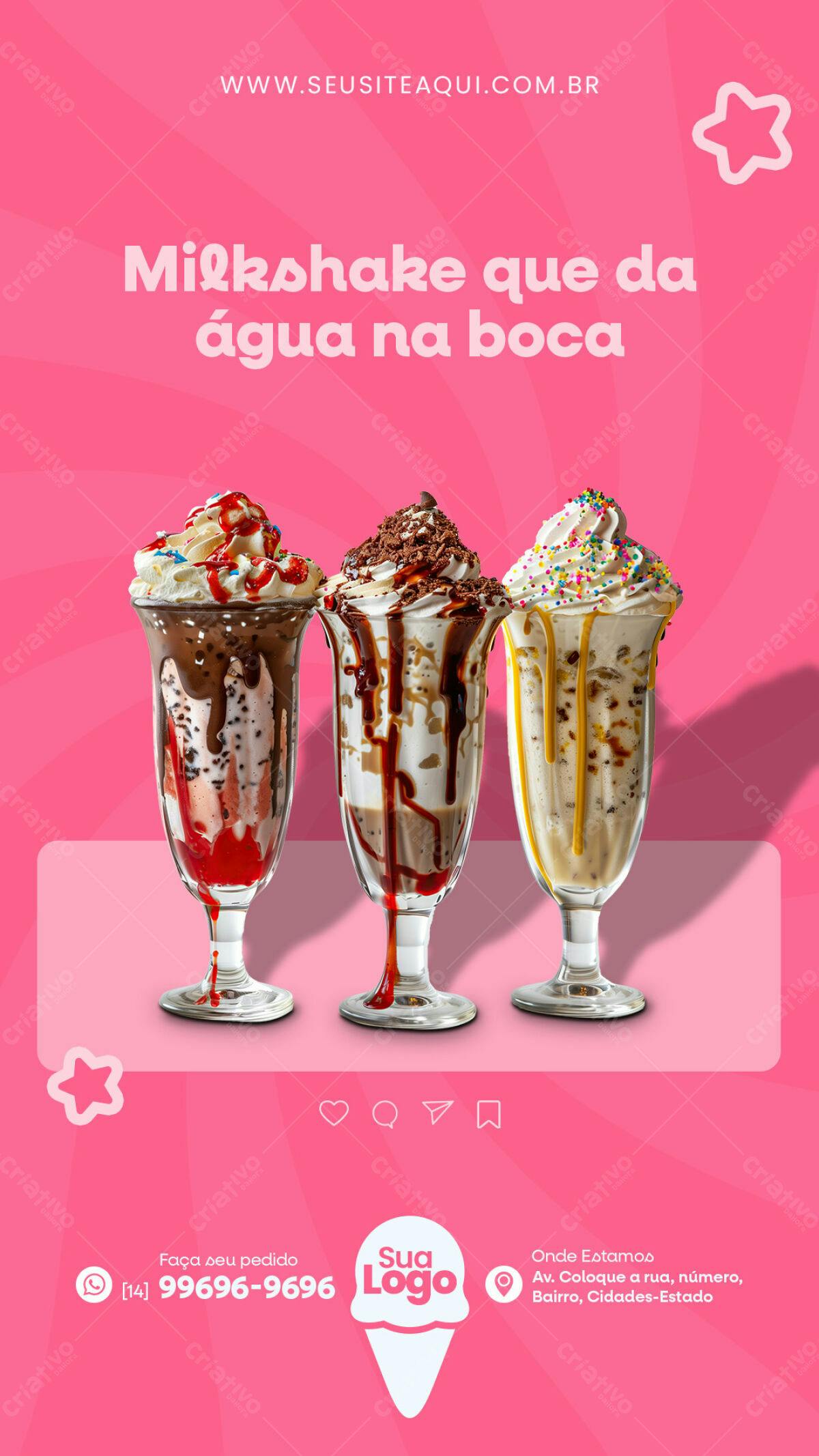 Flyer para Milkshake PSD Editável
