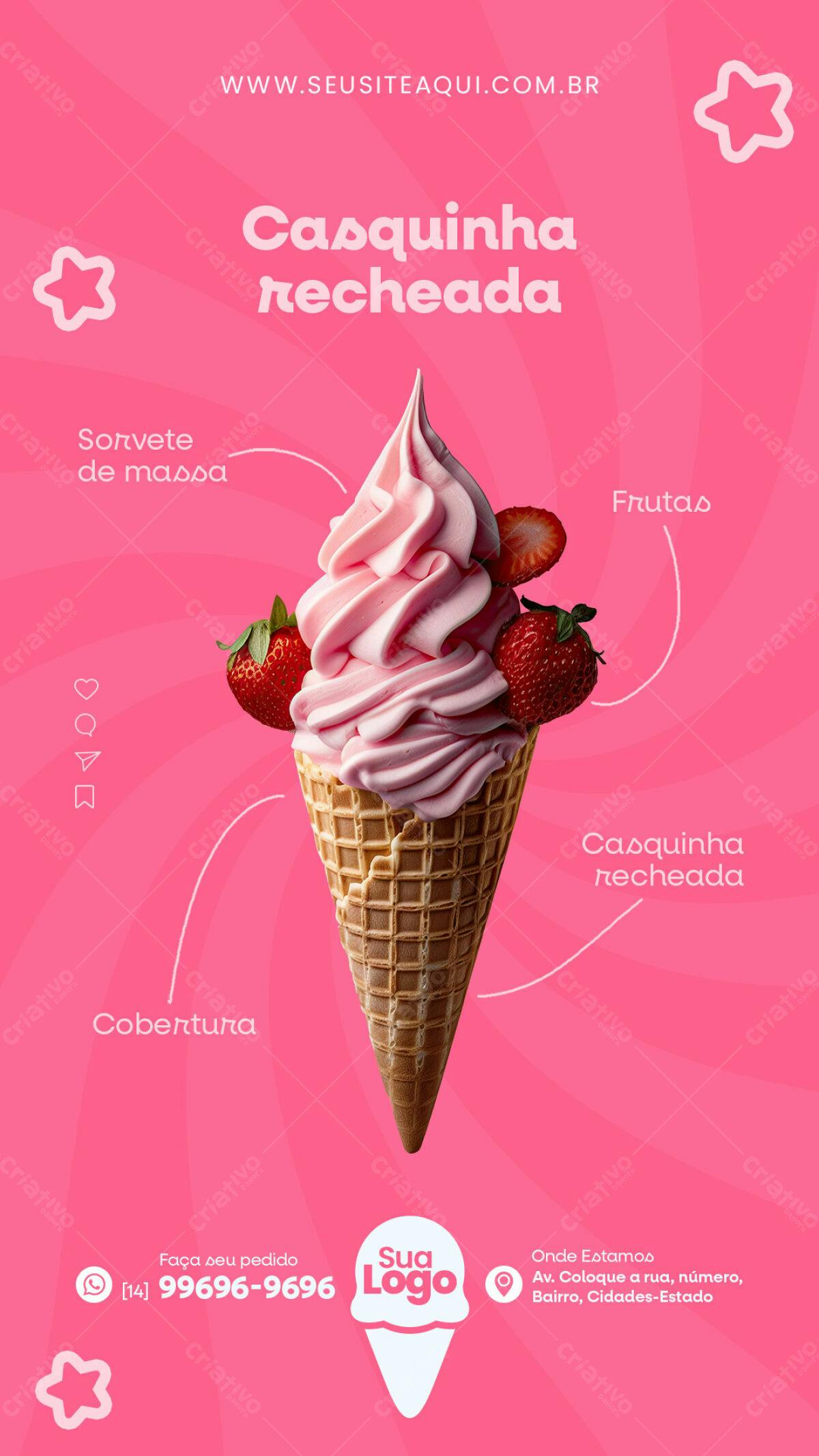 Flyer Casquinha Recheada PSD Editável