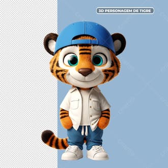 3d personagem de tigre png