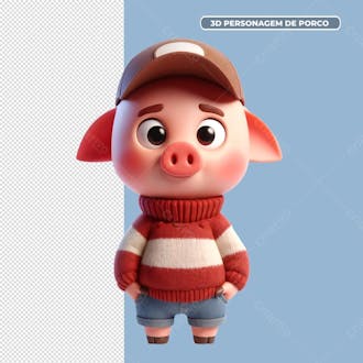 3d personagem de porco png