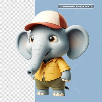 3d personagem elefante png