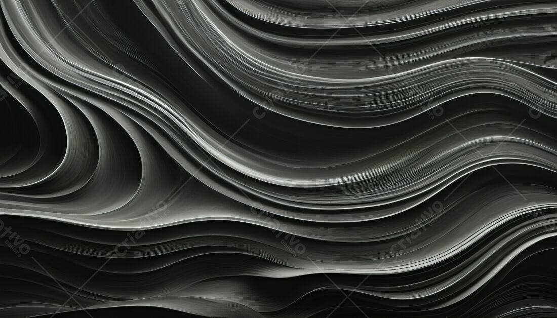 Textura Abstrata Ondulada em Tons de Cinza para Fundo