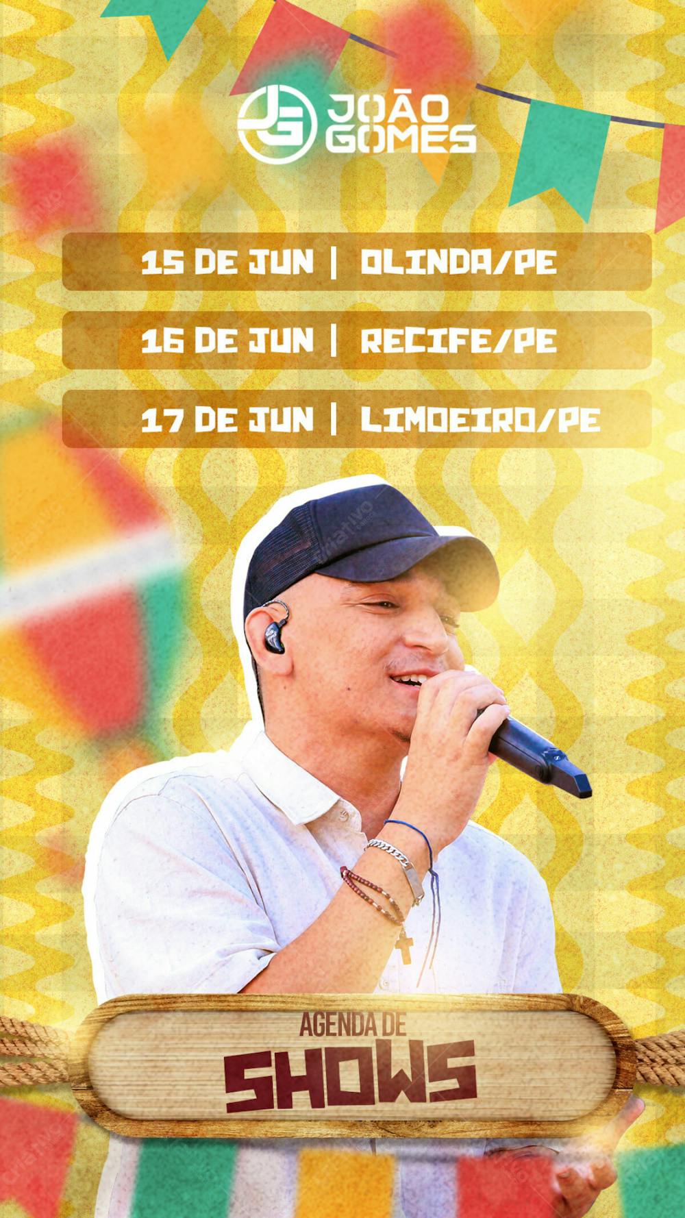 Agenda De Shows João Gomes Storie São João