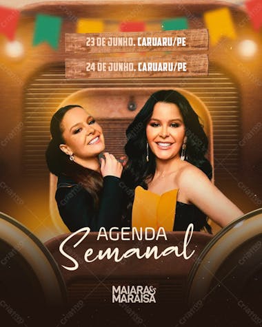 Agenda semanal maiara e maraisa feed são joão