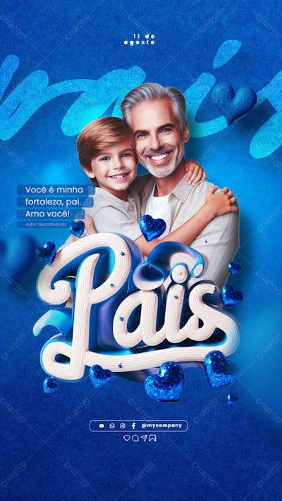 Dia Dos Pais 11 De Agosto Campanha Social Media Flyer Psd Editável 02 Stories