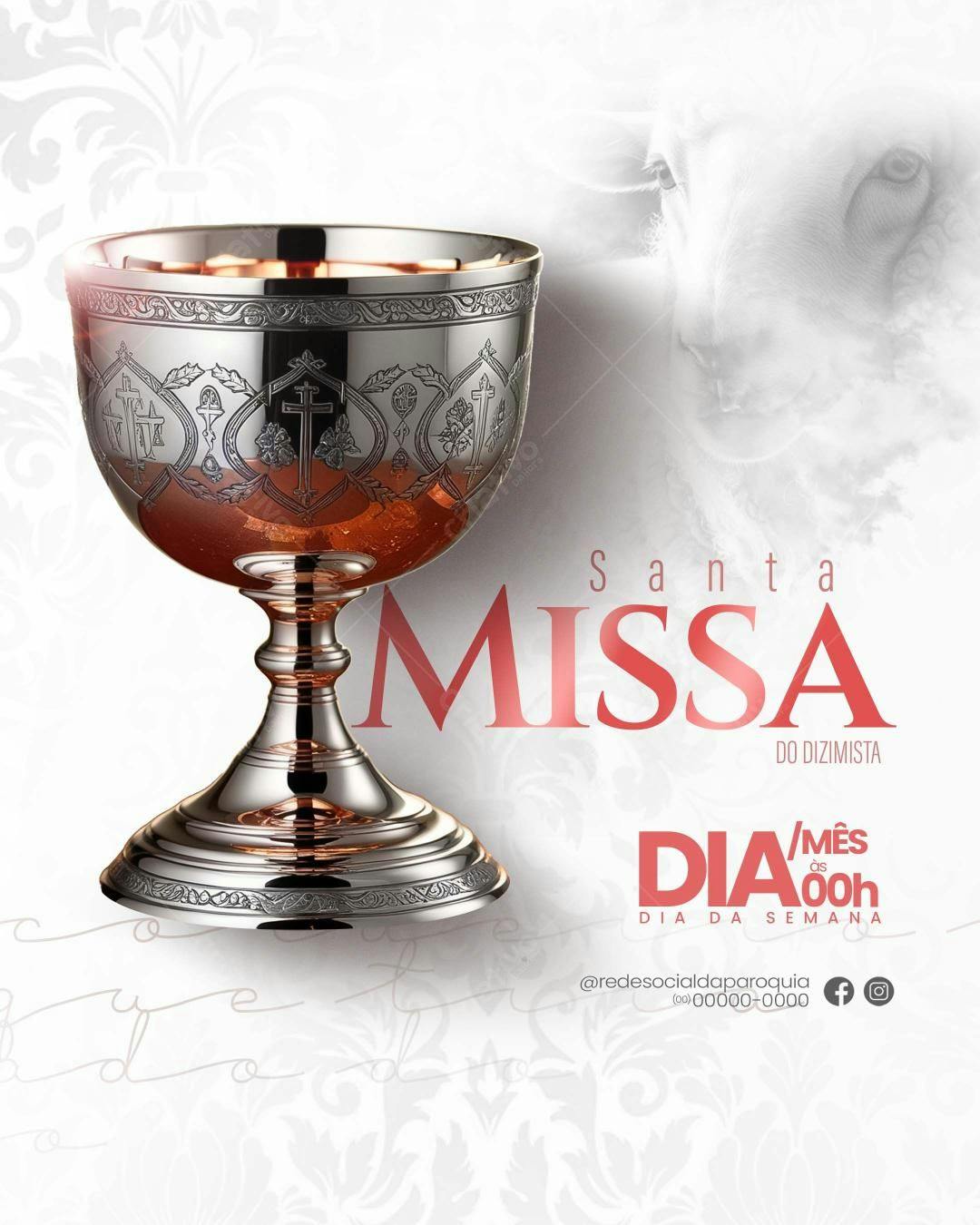 Flyer para Santa Missa do Dizimista PSD Editável