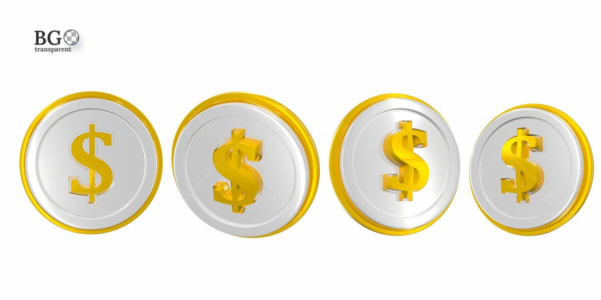 Ícones de Moedas Dólar PSD Editável