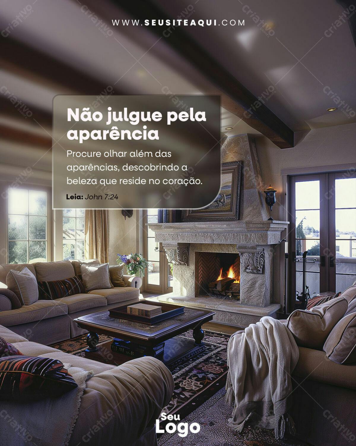 Post para Instagram Inspiração Sala de Estar PSD Editável